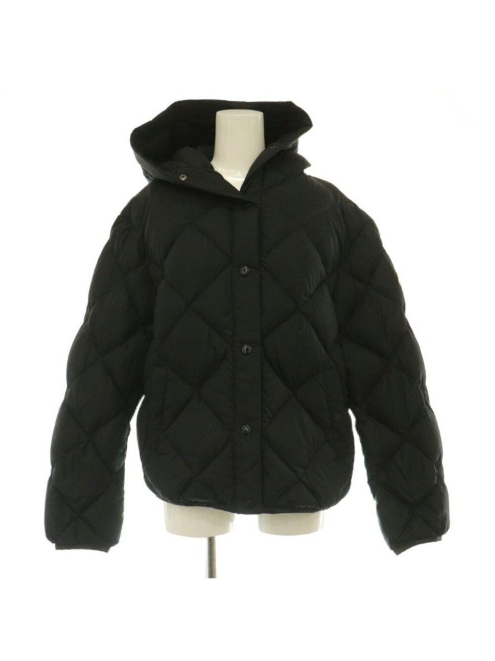Moncler Arvouin Down Jacket Nylon Outer Hood Logo Accent Black 1